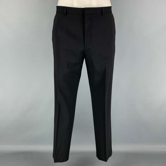 HUGO by HUGO BOSS Size 44 Black Virgin Wool Notch Lapel Suit - Picture 5 of 10